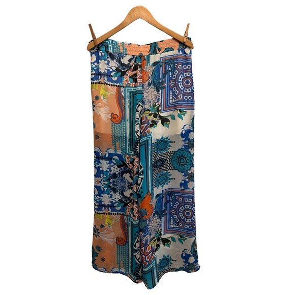 Jealous Tomato Pants Palazzo High Waist Wide Leg Patchwork‎ Boho Flowy Resort M - Picture 3 of 12